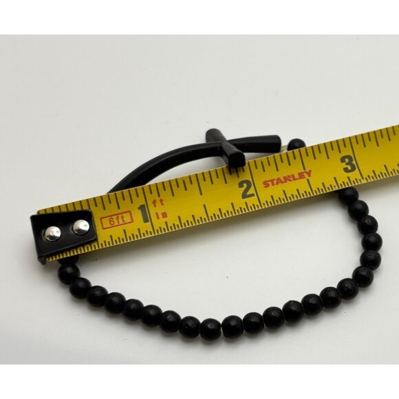 Vintage Black Beaded Cross Bracelet Prayer Beads Religious Faith Jewelry - Picture 3 of 6